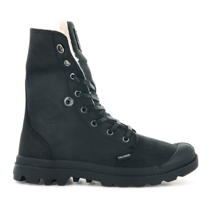 Bottes Palladium Baggy Leather ESS WPS Femme Noir | FR MUW267L